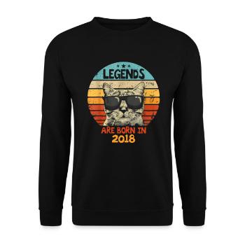 Les légendes sont nées en 2018 Anniversaire Cadeau - Sweat-shirt Unisexe - noir - Devant - Alina (178cm) & Michal (187cm)