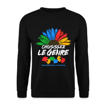 Cadeau autisme autisme - Sweat-shirt Unisexe - noir - Devant - Alina (178cm) & Michal (187cm)