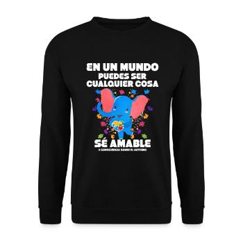 Autismus Autism Geschenk - Unisex Pullover - Schwarz - Vorne - Alina (178cm) & Michal (187cm)