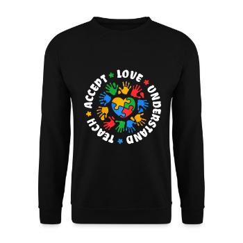 Cadeau autisme autisme - Sweat-shirt Unisexe - noir - Devant - Alina (178cm) & Michal (187cm)