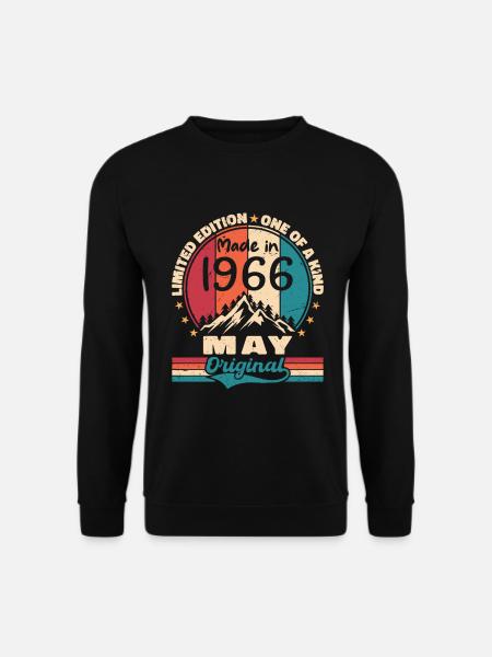 Mai 1966 Geburtstag Mai 1966 Original Mai Geschenk - Unisex Pullover - Schwarz