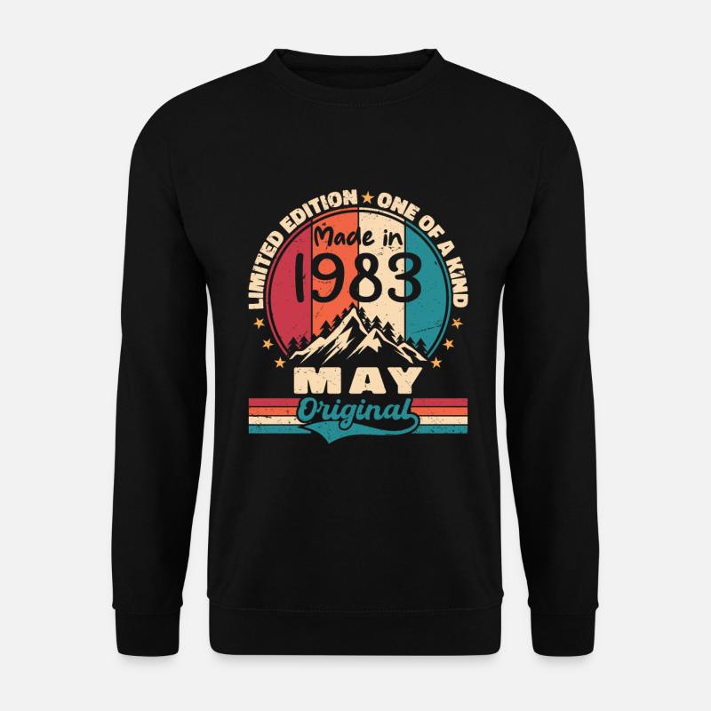 Mai 1983 Geburtstag Mai 1983 Original Mai Geschenk - Unisex Pullover - Schwarz