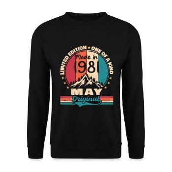 Mai 1981 Geburtstag Mai 1981 Original Mai Geschenk - Unisex Pullover - Schwarz - Vorne - Alina (178cm) & Michal (187cm)