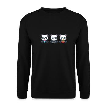 Panda Boba Tea Gaming Rahmen - Unisex Pullover - Schwarz - Vorne - Alina (178cm) & Michal (187cm)