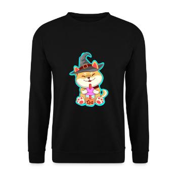 Thé à bulles pour chat d’Halloween - Sweat-shirt Unisexe - noir - Devant - Alina (178cm) & Michal (187cm)