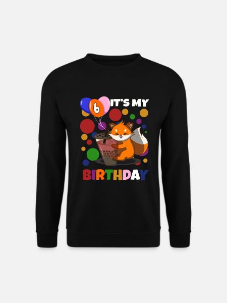 6th Birthday Fox - Unisex Sweatshirt - black