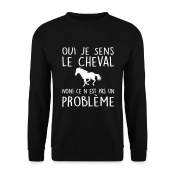 Oui Je Sens Le Cheval Non Ce N'est Pas Un Problème - Sweat-shirt Unisexe - noir - Devant - Alina (178cm) & Michal (187cm)