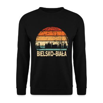 Pologne Bielsko Biata Skyline - Sweat-shirt Unisexe - noir - Devant - Alina (178cm) & Michal (187cm)