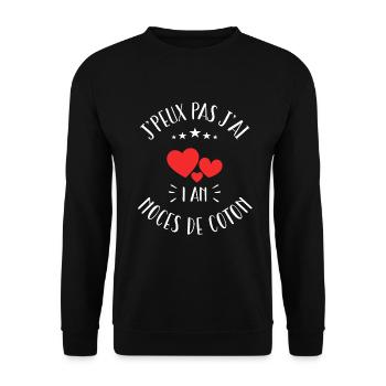 Je Peux Pas J'ai Noces De Coton - Sweat-shirt Unisexe - noir - Devant - Alina (178cm) & Michal (187cm)