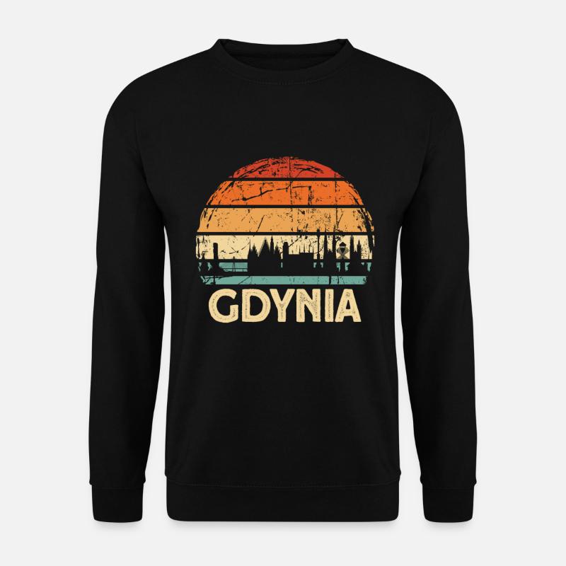 Polen Gdynia Skyline - Unisex Pullover - Schwarz