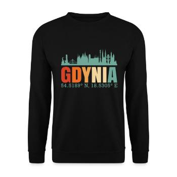 Poland Gdynia Skyline - Unisex Sweatshirt - black - Front - Alina (178cm) & Michal (187cm)
