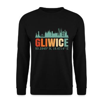 Pologne Gliwice Skyline - Sweat-shirt Unisexe - noir - Devant - Alina (178cm) & Michal (187cm)