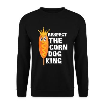 Corn Dog König - Unisex Pullover - Schwarz - Vorne - Alina (178cm) & Michal (187cm)