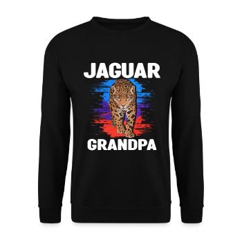 Jaguar Grandpa - Unisex Pullover - Schwarz - Vorne - Alina (178cm) & Michal (187cm)