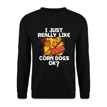 Corn Dog - Unisex Pullover - Schwarz - Vorne - Alina (178cm) & Michal (187cm)