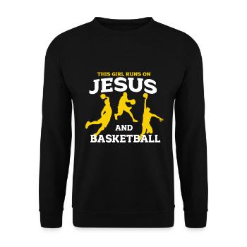 Basketball - Unisex Pullover - Schwarz - Vorne - Alina (178cm) & Michal (187cm)