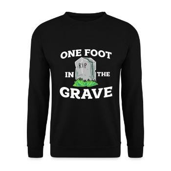 Ein Bein Witz Humor Geschenk - Unisex Pullover - Schwarz - Vorne - Alina (178cm) & Michal (187cm)