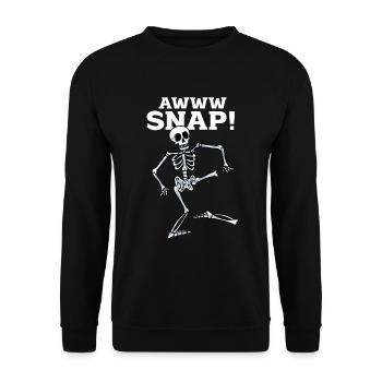 Ein Bein Witz Humor Geschenk - Unisex Pullover - Schwarz - Vorne - Alina (178cm) & Michal (187cm)