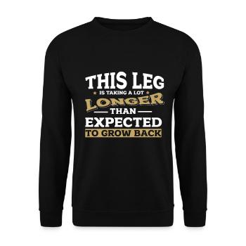 Ein Bein Witz Humor Geschenk - Unisex Pullover - Schwarz - Vorne - Alina (178cm) & Michal (187cm)