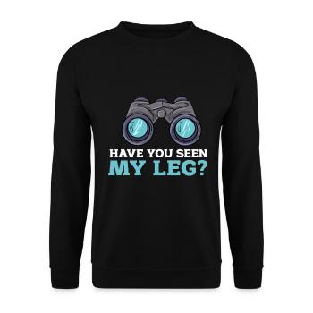 Ein Bein Witz Humor Geschenk - Unisex Pullover - Schwarz - Vorne - Alina (178cm) & Michal (187cm)