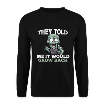 Ein Bein Witz Humor Geschenk - Unisex Pullover - Schwarz - Vorne - Alina (178cm) & Michal (187cm)