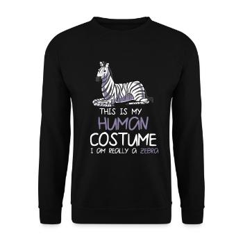 Zebra - Unisex Pullover - Schwarz - Vorne - Alina (178cm) & Michal (187cm)