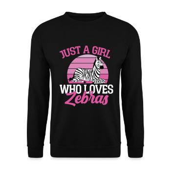 Zebra - Unisex Pullover - Schwarz - Vorne - Alina (178cm) & Michal (187cm)