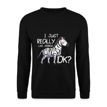 Zebra - Unisex Sweatshirt - black - Front - Alina (178cm) & Michal (187cm)