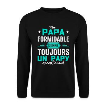Papa Formidable Papy Exceptionnel Cadeau Papa Papy - Sweat-shirt Unisexe - noir - Devant - Alina (178cm) & Michal (187cm)