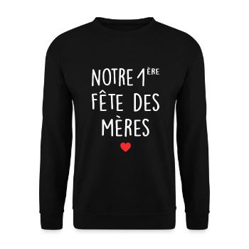 Fête des mères Première fête des mères Mère Fils - Sweat-shirt Unisexe - noir - Devant - Alina (178cm) & Michal (187cm)