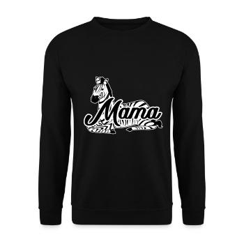 Zebra - Unisex Pullover - Schwarz - Vorne - Alina (178cm) & Michal (187cm)