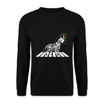 Zebra - Unisex Sweatshirt - black - Front - Alina (178cm) & Michal (187cm)