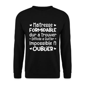 Maîtresse Formidable Cadeau Maîtresse D'école - Sweat-shirt Unisexe - noir - Devant - Alina (178cm) & Michal (187cm)