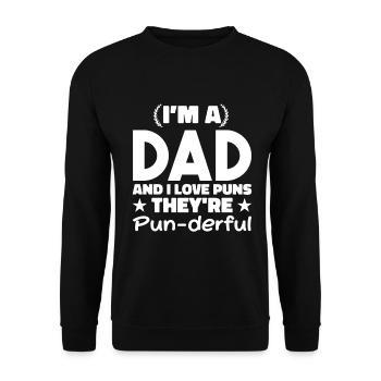 J’adore les jeux de mots | Hommes | Blague de Papa - Sweat-shirt Unisexe - noir - Devant - Alina (178cm) & Michal (187cm)