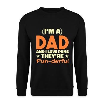 Papa Pun - Unisex Sweatshirt - black - Front - Alina (178cm) & Michal (187cm)