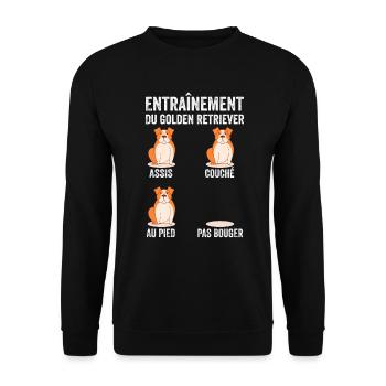 Éducation Chien Entraînement Du Golden Retriever - Sweat-shirt Unisexe - noir - Devant - Alina (178cm) & Michal (187cm)