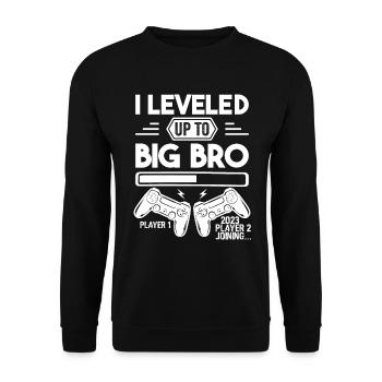 Video Gamer Gaming - Ich bin zu Big Bro aufgestiegen - Unisex Pullover - Schwarz - Vorne - Alina (178cm) & Michal (187cm)