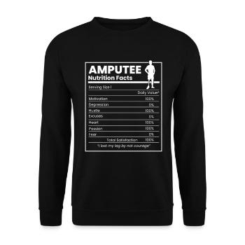 Amputated Leg Prosthesis Gift - Unisex Sweatshirt - black - Front - Alina (178cm) & Michal (187cm)