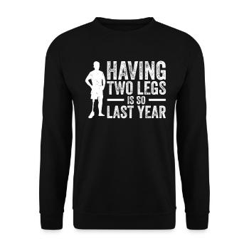 Amputated Leg Prosthesis Gift - Unisex Sweatshirt - black - Front - Alina (178cm) & Michal (187cm)