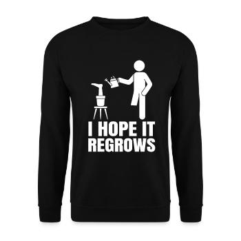 Amputiertes Bein Prothese Geschenk - Unisex Pullover - Schwarz - Vorne - Alina (178cm) & Michal (187cm)
