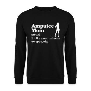 Amputated Leg Prosthesis Gift - Unisex Sweatshirt - black - Front - Alina (178cm) & Michal (187cm)