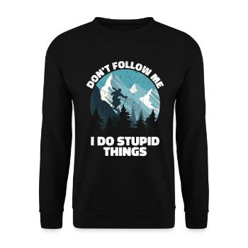Skifahren Schneeskifahrer Winter Ski Snowboard - Unisex Pullover - Schwarz - Vorne - Alina (178cm) & Michal (187cm)
