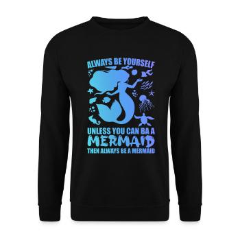 Meerjungfrau - Meerjungfrau - Meerjungfrauen-Trupp - Unisex Pullover - Schwarz - Vorne - Alina (178cm) & Michal (187cm)