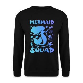 Meerjungfrauen-Trupp - Unisex Pullover - Schwarz - Vorne - Alina (178cm) & Michal (187cm)
