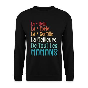La Meilleure de Toutes Les Mamans | Maman Cadeau - Sweat-shirt Unisexe - noir - Devant - Alina (178cm) & Michal (187cm)