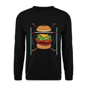 Burger Saut en hauteur - Sweat-shirt Unisexe - noir - Devant - Alina (178cm) & Michal (187cm)