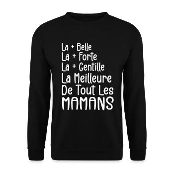 La Meilleure de Toutes Les Mamans | Maman Cadeau - Sweat-shirt Unisexe - noir - Devant - Alina (178cm) & Michal (187cm)
