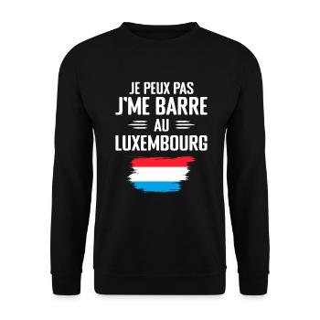 Je Peux Pas J'me Barre Au Luxembourg - Sweat-shirt Unisexe - noir - Devant - Alina (178cm) & Michal (187cm)
