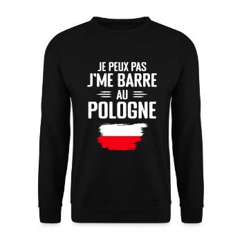 Je Peux Pas J'me Barre Au Pologne Vacances - Sweat-shirt Unisexe - noir - Devant - Alina (178cm) & Michal (187cm)