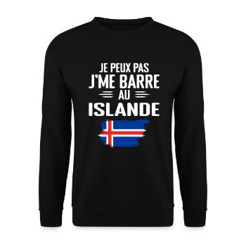 Je Peux Pas J'me Barre Au Islande - Sweat-shirt Unisexe - noir - Devant - Alina (178cm) & Michal (187cm)